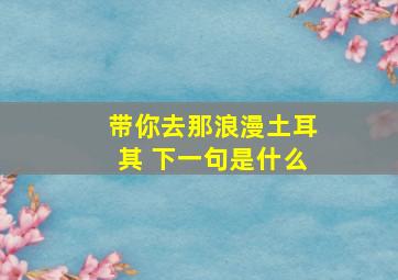 带你去那浪漫土耳其 下一句是什么